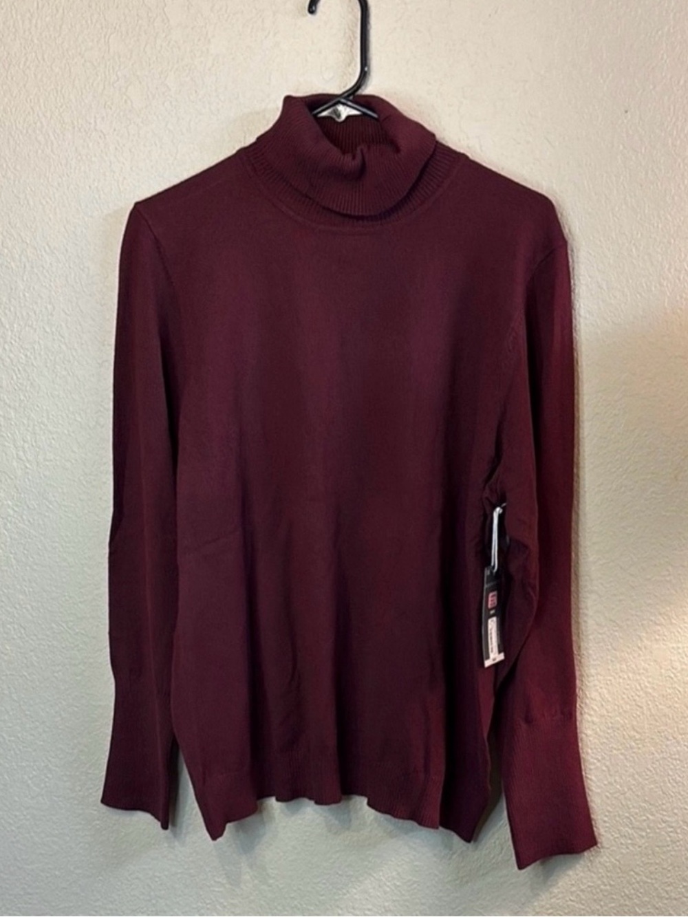 New Worthington Sweater Women’s Burgundy Long Sleeve Turtleneck Casual Preppy 1X